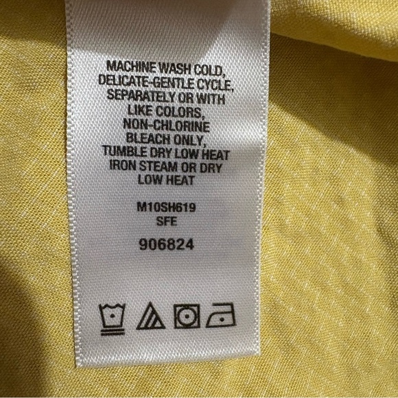 Cabelas Mens LYellow Short Sleeve Button Down Shirt Lightweight Preppy Outdoor - Picture 9 of 9